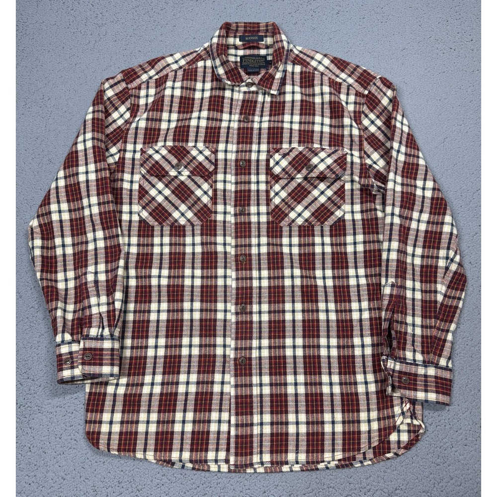 Pendleton Shirt Mens Medium Red Plaid Flannel Long Sleeve Button Up Casual Fall
